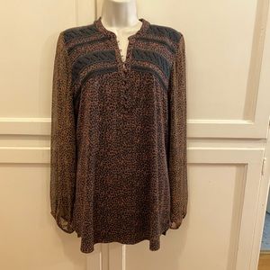 WHBM Brown Animal Print Blouse